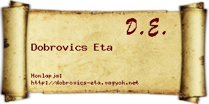 Dobrovics Eta névjegykártya
